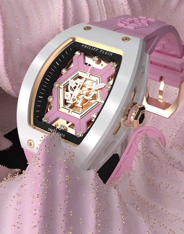 DIAMOND CRYPTO QUEEN CHERRY BLOSSOM ICE QUEEN WATCH