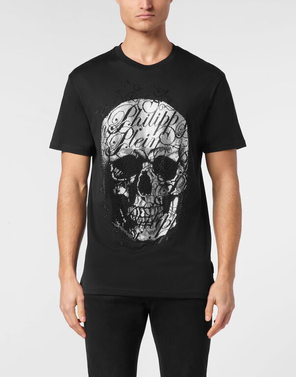 T-shirt Round Neck SS Skull Coursive