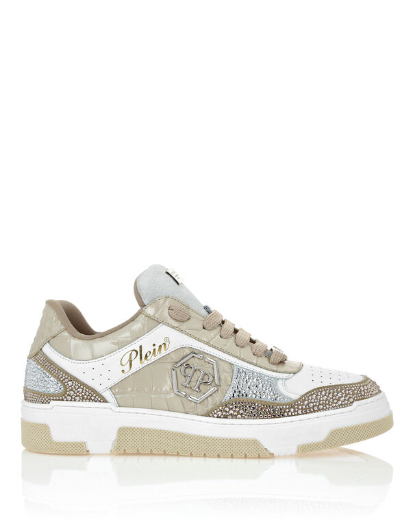 Low Top Sneakers Mix Strass Cocco