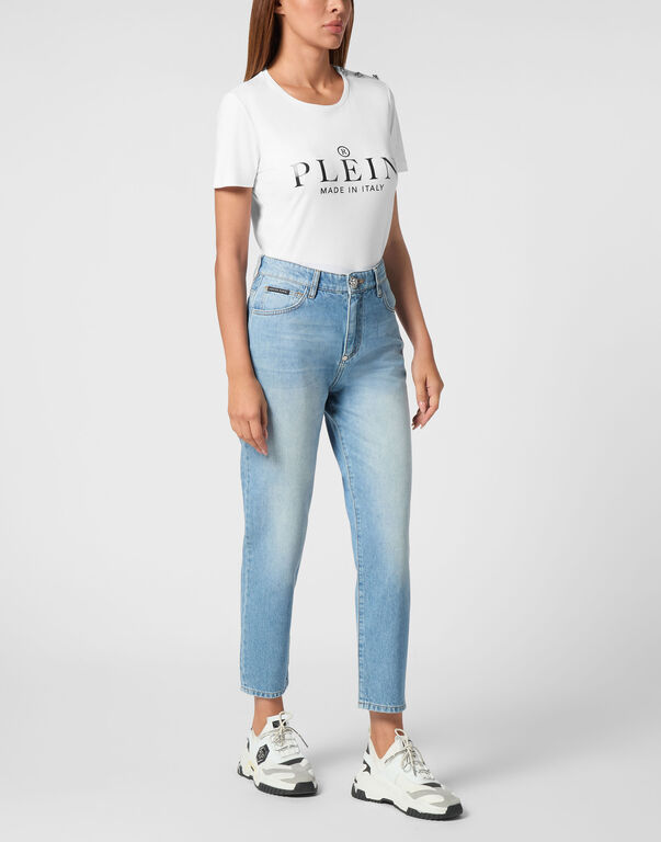 Denim Mom Fit Trousers