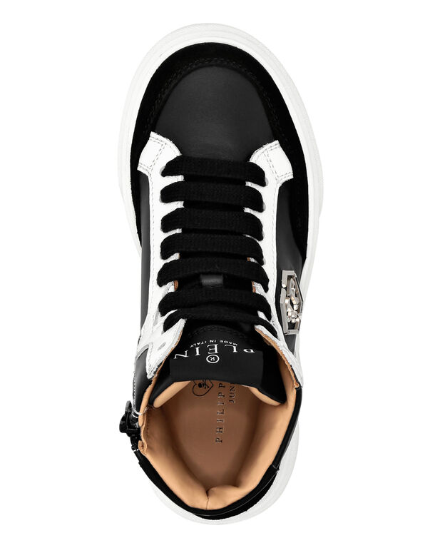 LEATHER HI-TOP SNEAKERS HEXAGON