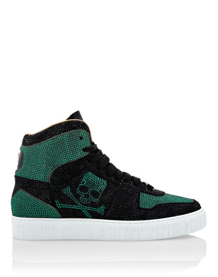 HI-TOP SNEAKERS NOTORIOUS CRYSTAL SKULL with Crystals