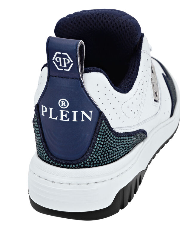Mix Leather Lo-Top Sneakers Crystal
