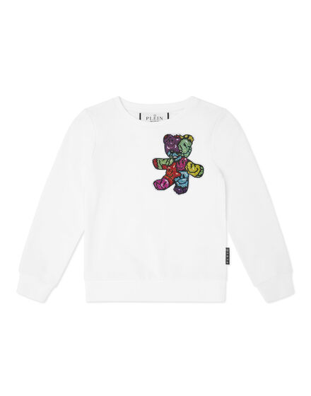 Oversized Sweatshirt with Crystals Smile