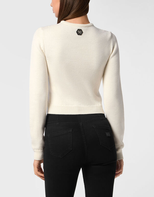 Cropped Round Neck Pullover Teddy Waiter