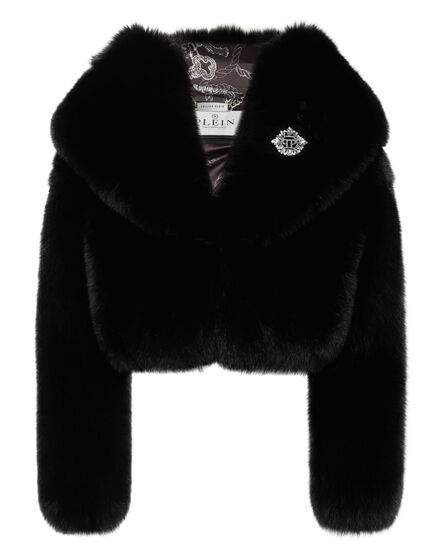 Fox Fur Hooded Short Jacket
