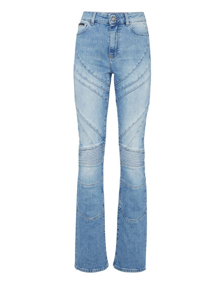 Denim Flare Trousers Racing