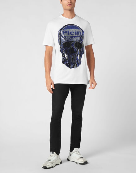 Jersey T-shirt Round Neck SS Strass Skull